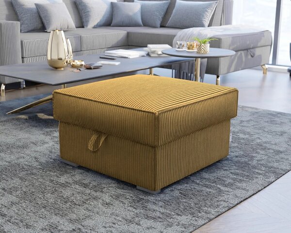 Mustársárga SMART COSARO tárolós puff, 65x65 cm