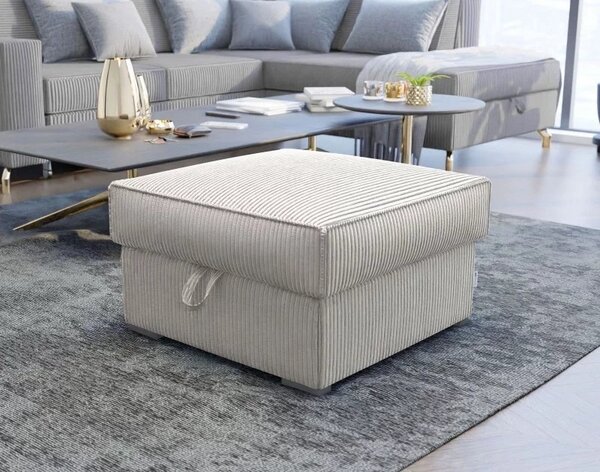 Világosbézs puff SMART COSARO tárolóval 65x65 cm