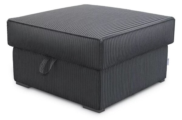 Sötétszürke SMART COSARO tárolós puff, 65x65 cm