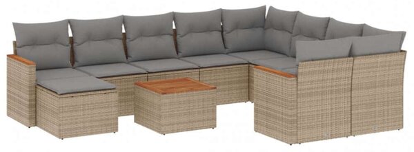 VidaXL Polyrattan Kerti Ülőgarnitúra - 11 részes