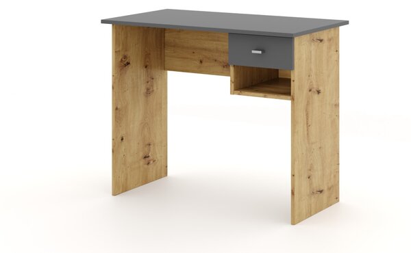 Íróasztal 1 fiókkal, artisan tölgy/antracit színkombinációban COLIN