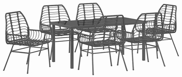 Kert étkező szett 7 pcs Fekete polirattan