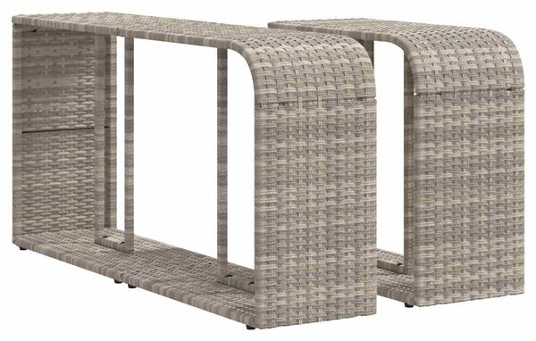 10 db szürke polyrattan kerti kanapégarnitúra párnákkal