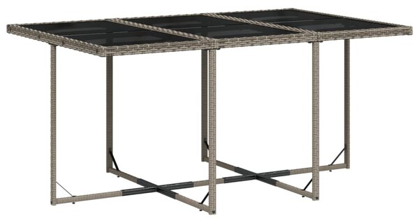 7 részes szürke polyrattan kerti étkezőgarnitúra párnával