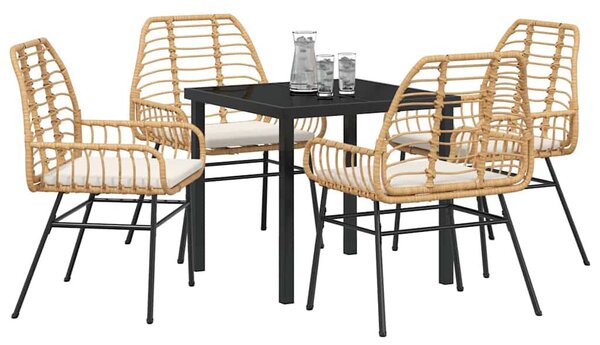 Kert étkező szett 5 pcs Barna polirattan