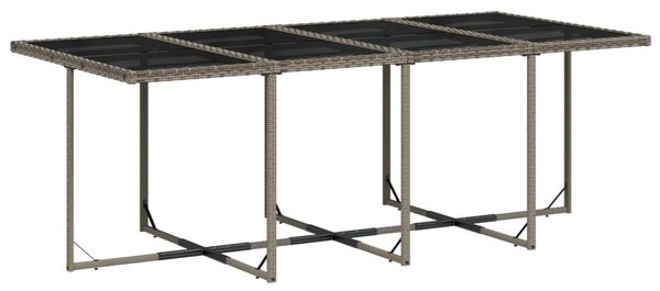 9 db szürke polyrattan kerti étkezőgarnitúra párnákkal