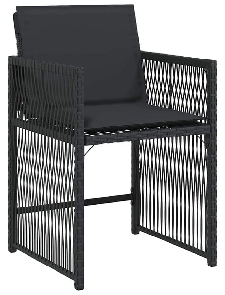 Kert étkező szett 5 pcs Fekete polirattan