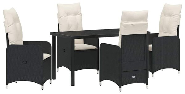 Kert étkező szett 5 pcs Fekete polirattan