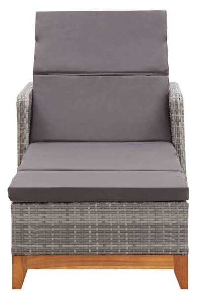 VidaXL Napozóágy - Szürke Polyrattan - 200cm