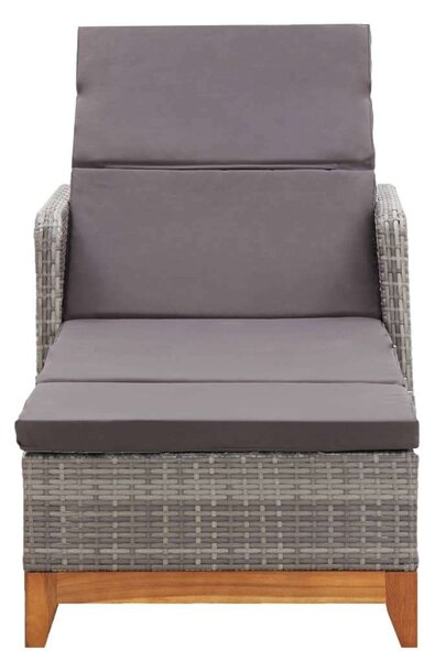 VidaXL Napozóágy - Szürke Polyrattan - 200cm