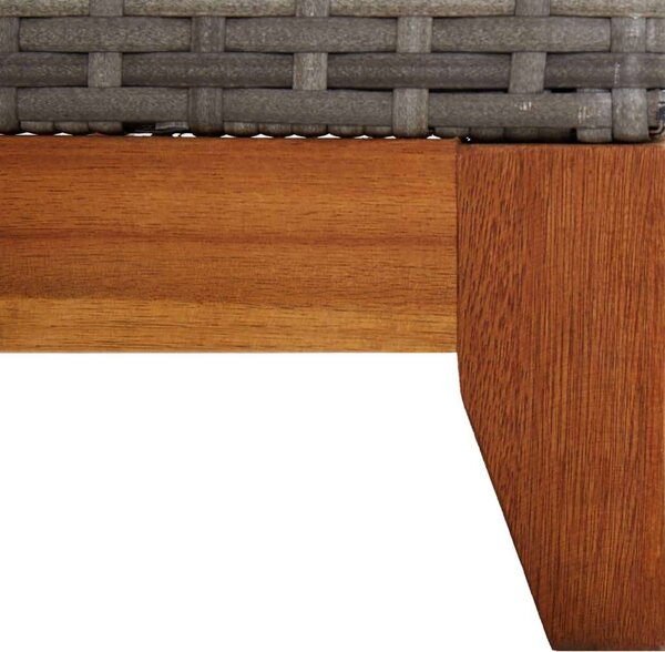 VidaXL Napozóágy - Szürke Polyrattan - 200cm