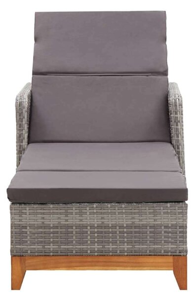 VidaXL Napozóágy - Szürke Polyrattan - 200cm