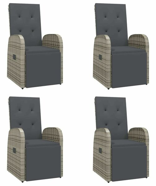 Polyrattan Kerti Étkezőgarnitúra - 5 részes - Szürke
