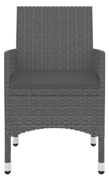 VidaXL 7 részes polyrattan és üveg kerti étkezőgarnitúra párnákkal