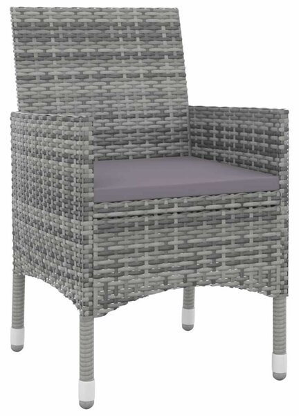 VidaXL 7 részes polyrattan és üveg kerti étkezőgarnitúra párnákkal