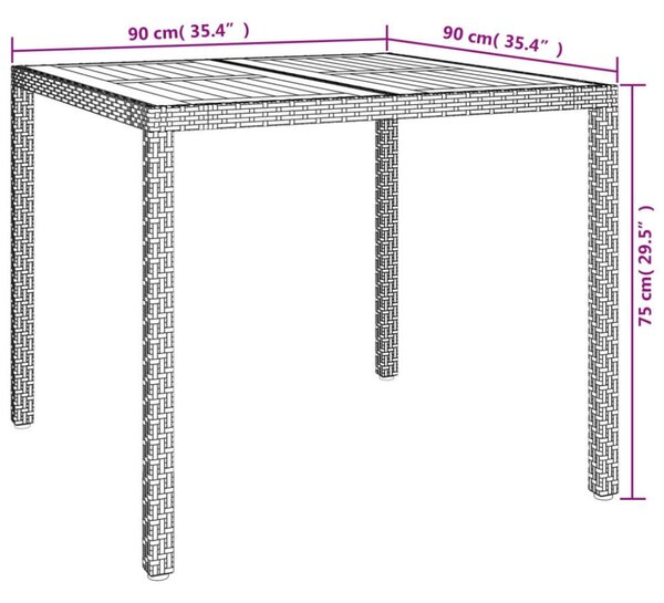 VidaXL Kerti Étkezőgarnitúra - 5 részes - Szürke Polyrattan