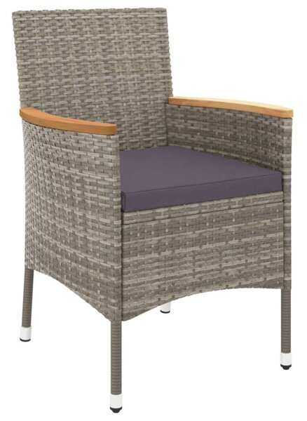 VidaXL Kerti Étkezőgarnitúra - 5 részes - Szürke Polyrattan