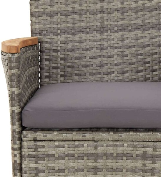 VidaXL Kerti Étkezőgarnitúra - 5 részes - Szürke Polyrattan