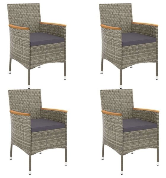 VidaXL Kerti Étkezőgarnitúra - 5 részes - Szürke Polyrattan