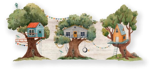 Zöld gyermek falikar Tree House - Little Nice Things