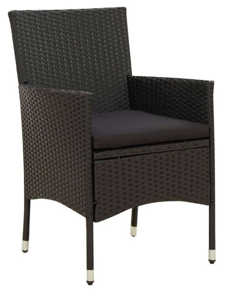 Kültéri Polyrattan Étkezőgarnitúra - 7 részes - Fekete