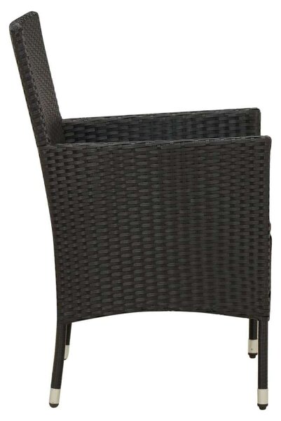 Kültéri Polyrattan Étkezőgarnitúra - 7 részes - Fekete