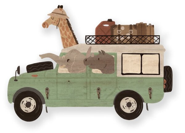 Zöld gyermek falikar Safari Van - Little Nice Things
