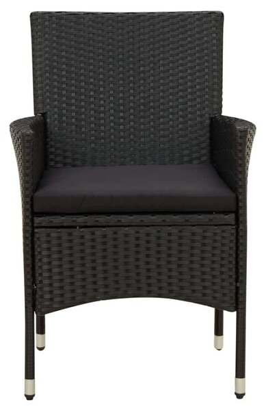 Kültéri Polyrattan Étkezőgarnitúra - 7 részes - Fekete