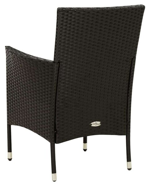 Kültéri Polyrattan Étkezőgarnitúra - 7 részes - Fekete