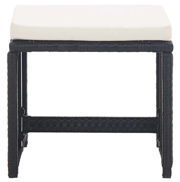 VidaXL Kültéri Étkezőgarnitúra - 17 részes - Fekete Polyrattan