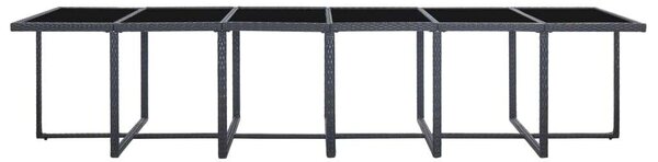 VidaXL Kültéri Étkezőgarnitúra - 17 részes - Fekete Polyrattan