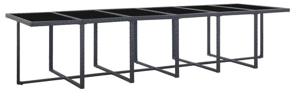 VidaXL Kültéri Étkezőgarnitúra - 17 részes - Fekete Polyrattan