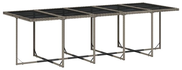 11 részes szürke polyrattan kerti ülőgarnitúra párnákkal