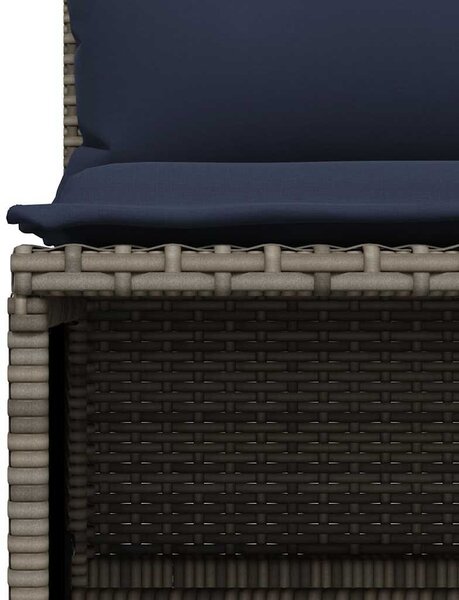 4 db szürke polyrattan kerti kanapégarnitúra párnákkal