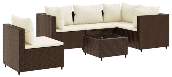 VidaXL Polyrattan Kerti Ülőgarnitúra - 6 részes - Barna