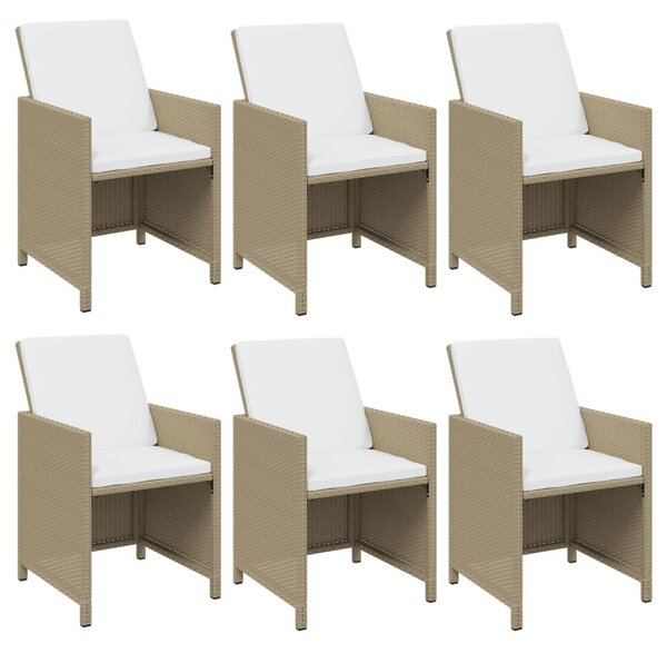 11 részes bézs polyrattan kerti étkezőgarnitúra párnákkal