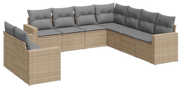 VidaXL Polyrattan Kerti Ülőgarnitúra - 9 részes - Bézs