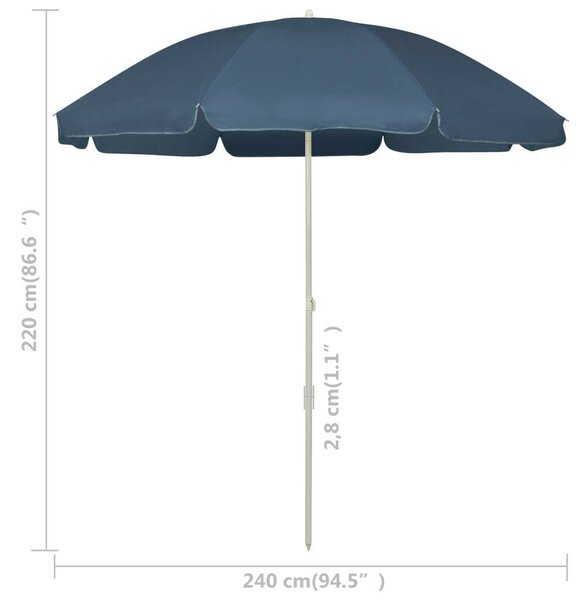 VidaXL kék strandnapernyő 240 cm