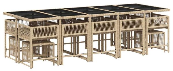VidaXL Polyrattan Kertbútor Szett - 15 részes