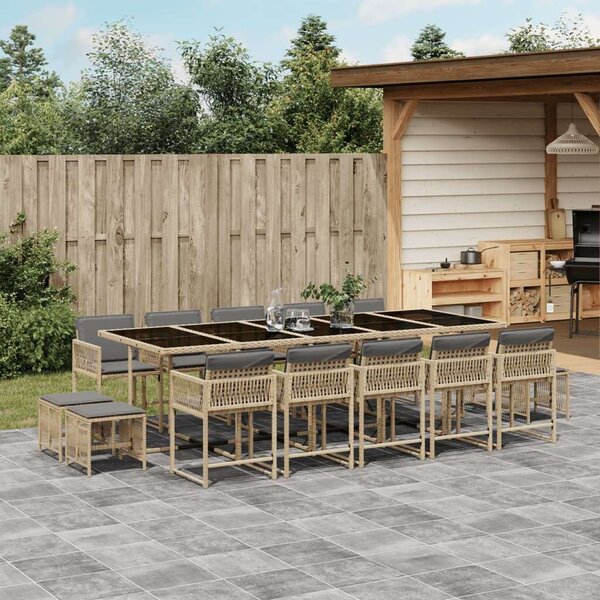 VidaXL Polyrattan Kertbútor Szett - 15 részes