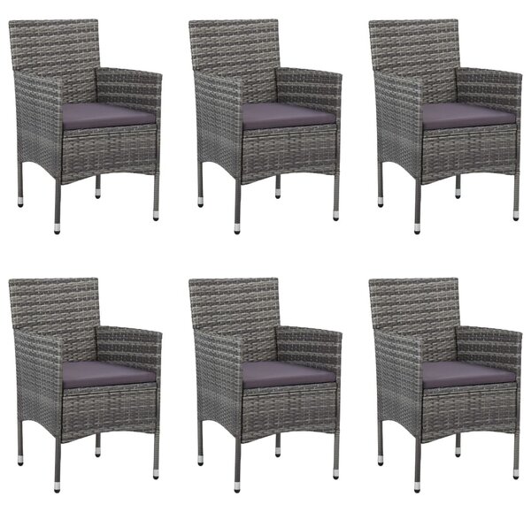 7 részes szürke polyrattan kerti étkezőgarnitúra