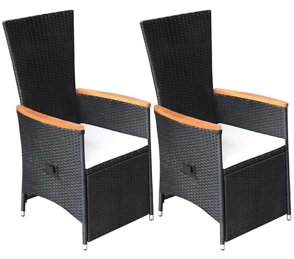 7 részes fekete polyrattan kerti étkezőgarnitúra