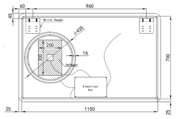 Welland Texol LED tükör - fényerő + színhőfok állítás + páramentesítő + óra - 120 x 75 cm