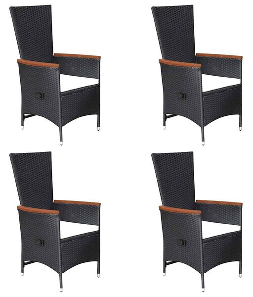 7 részes fekete polyrattan kerti étkezőgarnitúra