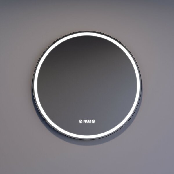 Welland Luxury-Line Vetro LED tükör - fényerő + színhőfok állítás + páramentesítő + óra - Ø 80 cm