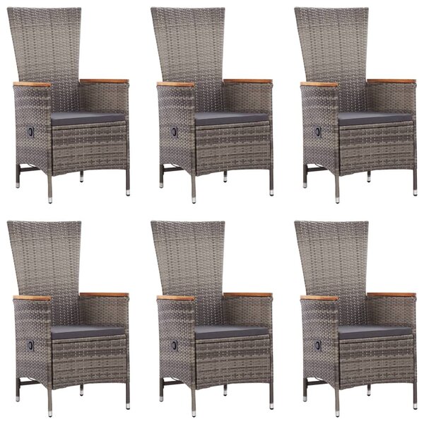 7 részes szürke polyrattan kerti étkezőgarnitúra