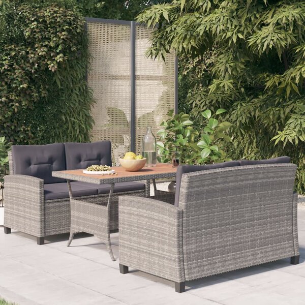 Polyrattan Kerti Étkezőgarnitúra - 3 részes