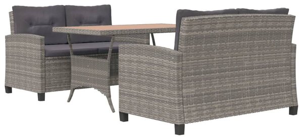 Polyrattan Kerti Étkezőgarnitúra - 3 részes