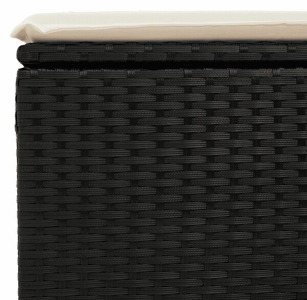 VidaXL 9 részes fekete polyrattan kerti étkezőgarnitúra párnákkal