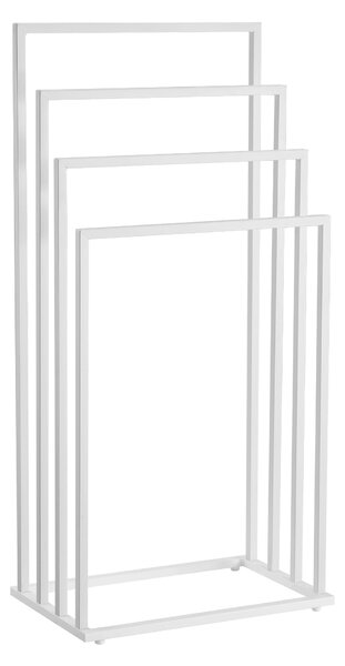 Törölközőtartó LINESTRO fém, 4 karos, 93x45cm, fehér
